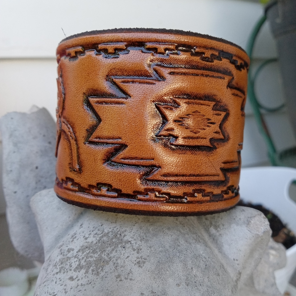 Southwestern Leather cuff bracelet